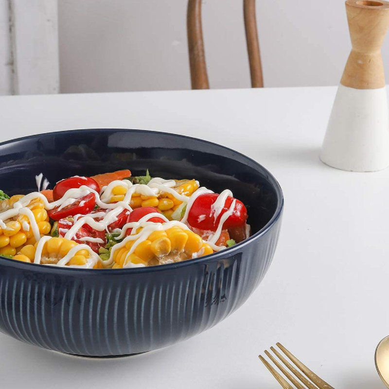 wisdomfurnitureco 58 OZ Ceramic Large Bowl Set, Large Salad Bowls Set